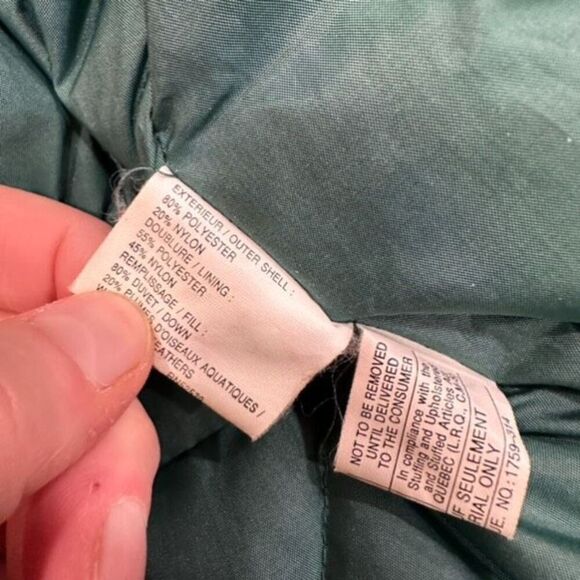 Vintage Utex Women's Snap Front Quilted Down Fur Trim Long Coat Jacket Green 10 - Picture 9 of 16